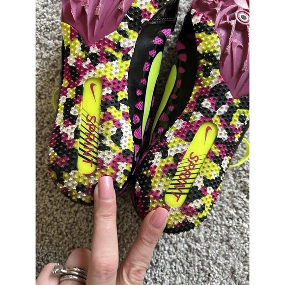 NIKE ZOOM RIVAL S Fuchsia & Lime Athletic Running Cleats Womens Shoes Sz 9.5 - Picture 10 of 11